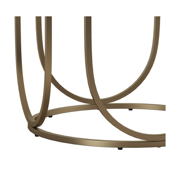Okrągły stolik w biało-złotym kolorze w dekorze marmuru ø 79 cm Gwyneth – CosmoLiving by Cosmopolitan-image-3