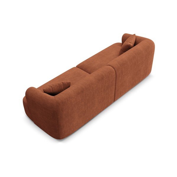 Sztruksowa sofa w kolorze terakoty 255 cm Campi – Cosmopolitan Design-image-4