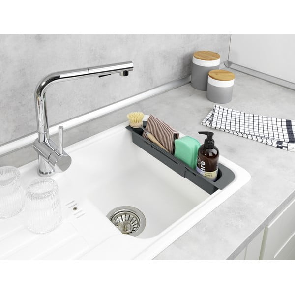 Szary plastikowy teleskopowy ociekacz na zlew 49,5x8,5 cm Fino – Wenko-image-1