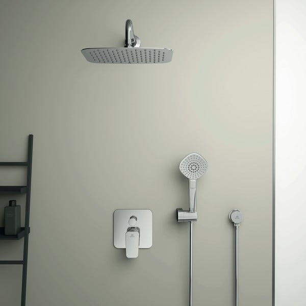 Podtynkowa bateria ścienna w kolorze srebra z połyskiem Ceraplan – Ideal Standard-image-3