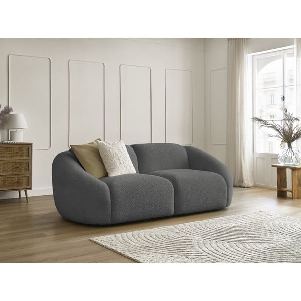 Szara sofa z materiału bouclé 230 cm Tina – Bobochic Paris-image-3