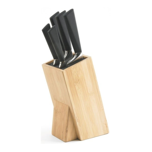 Komplet 5 noży z blokiem Jean Dubost Gine Estoril Bamboo