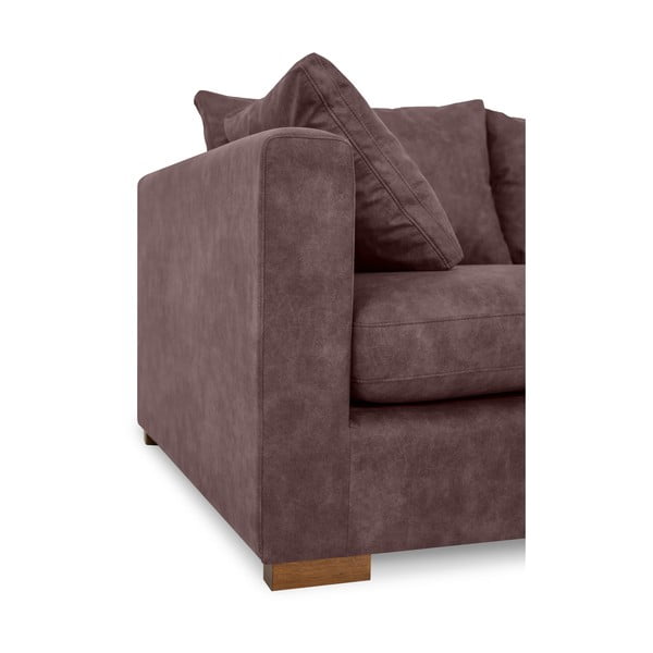 Ciemnobrązowa sofa z imitacji skóry 266 cm Hamburg – Scandic-image-4