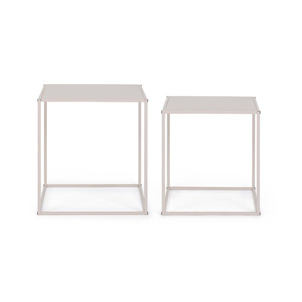 Beżowe metalowe stoliki zestaw 2 szt. 38x38 cm Alrik – Yes Everyday-image-3