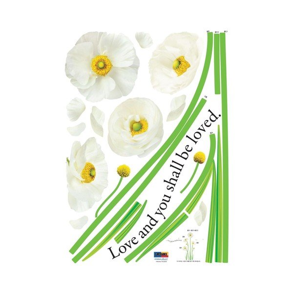 Naklejka Ambiance White Poppies Flowers-image-1
