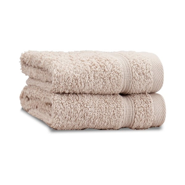 Beżowe bawełniane ręczniki frotte zestaw 2 szt. 30x30 cm Zero Twist – Catherine Lansfield