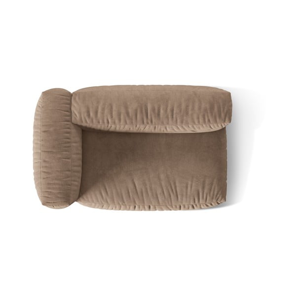 Jasnobrązowy aksamitny moduł sofy (lewostronny) Martina – Micadoni -image-3