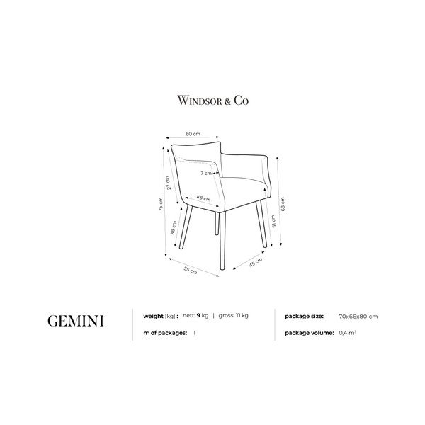 Żółte krzesło z podłokietnikami Windsor & Co Sofas Gemini-image-1