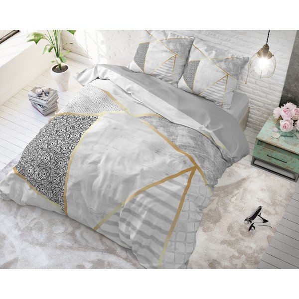 Bawełniana pościel dwuosobowa Pure Cotton Graphic, 200x200/220 cm-image-1