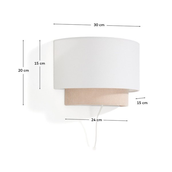 Beżowa lampa dziecięca z tekstylnym kloszem Bianella – Kave Home-image-4