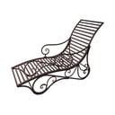 Ciemnobrązowy metalowy leżak ogrodowy Kuwa – Garden Pleasure