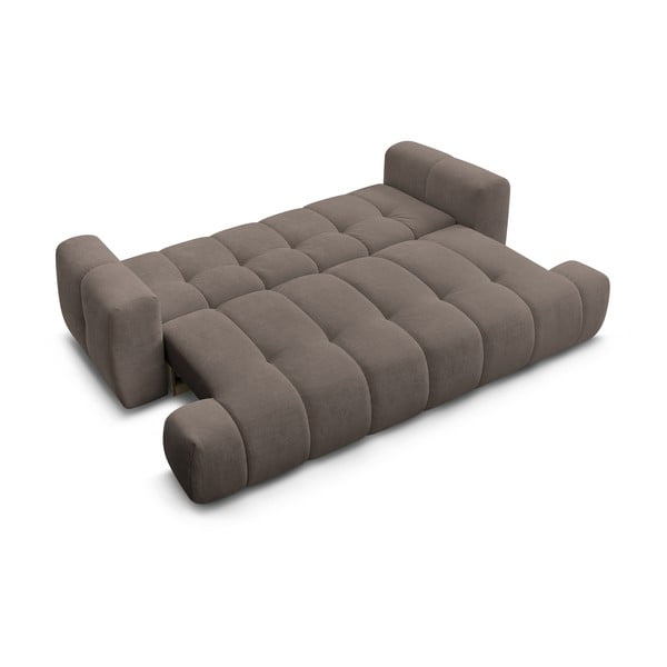 Szarobrązowa rozkładana/ze schowkiem sofa 251 cm Fuji – Bobochic Paris-image-4