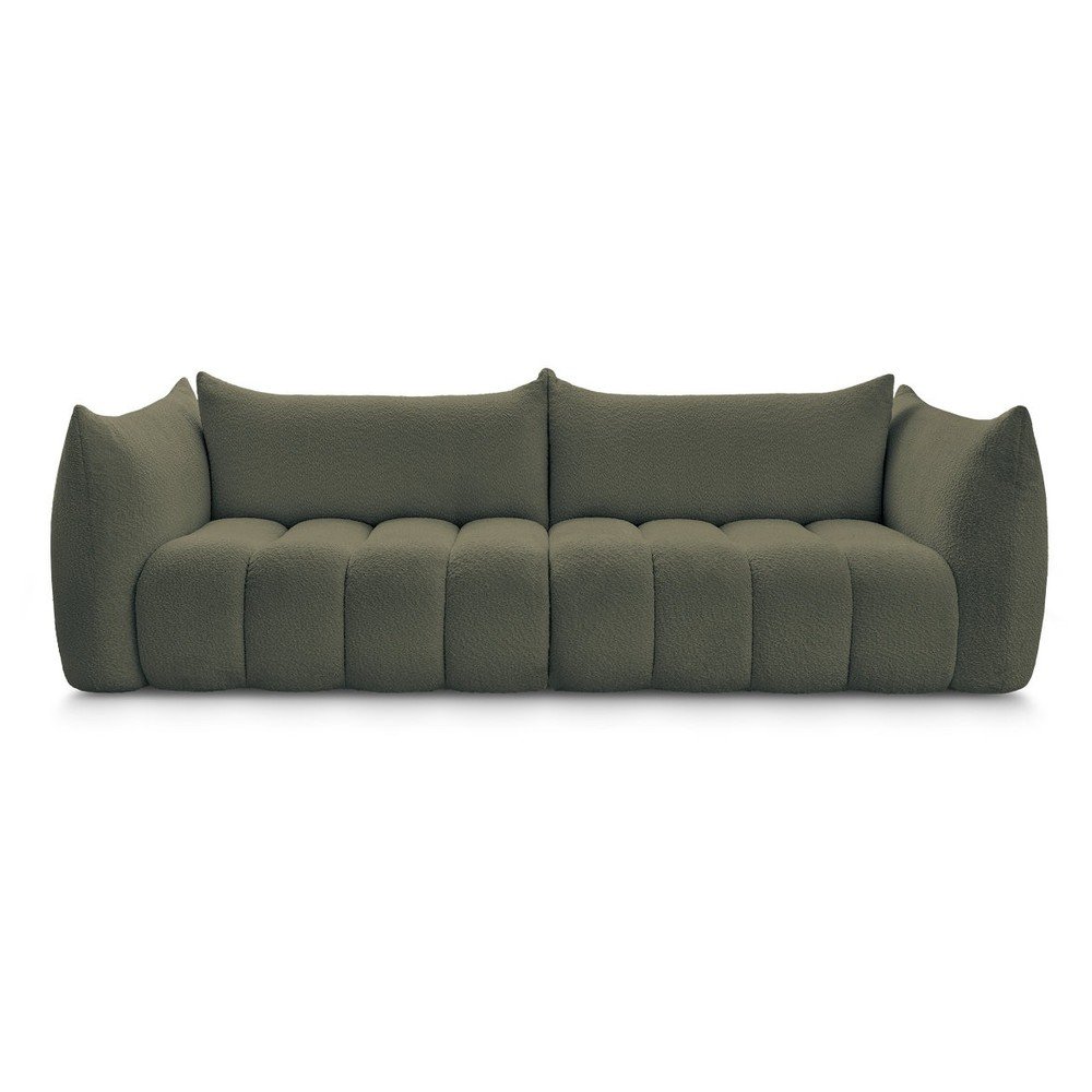 Zielona sofa z materiału bouclé 286 cm Azra – Bobochic Paris