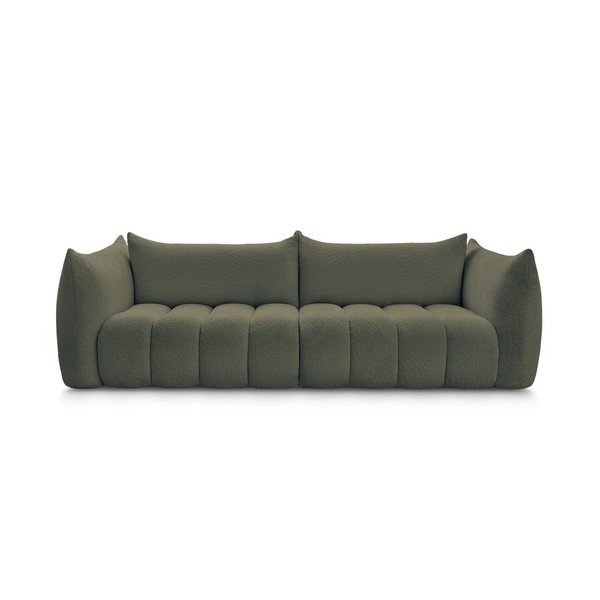 Zielona sofa z materiału bouclé 286 cm Azra – Bobochic Paris