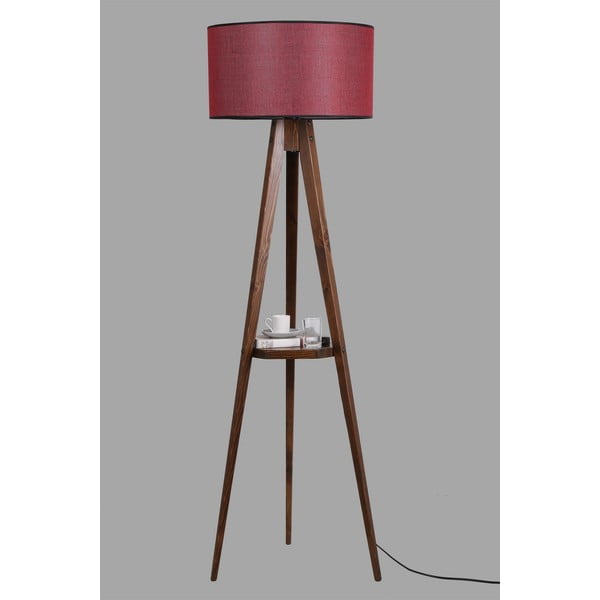 Czerwono-brązowa lampa stojąca z tekstylnym kloszem (wysokość 153 cm) Sehbalı Tripod – Opviq lights-image-2