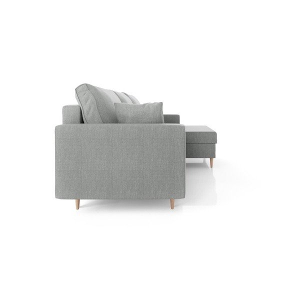 Szara sofa rozkładana ze schowkiem Mazzini Sofas Aubrieta, prawostronna-image-4
