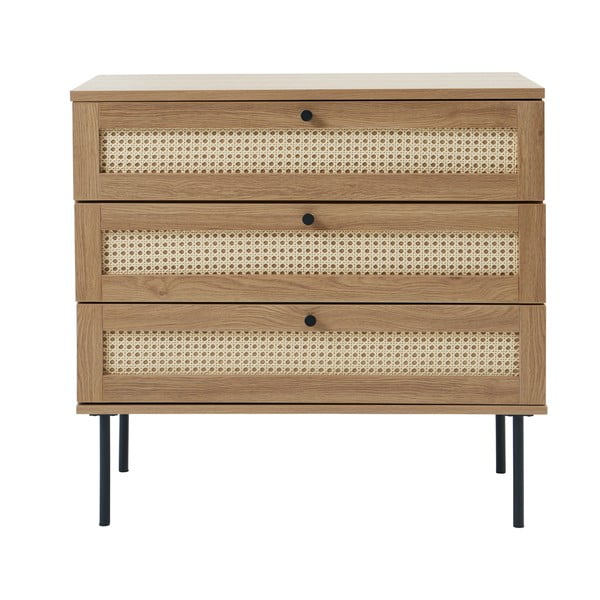 Niska komoda w dekorze dębu w naturalnym kolorze 80x75 cm Pensacola – Unique Furniture