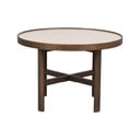Ciemnobrązowy okrągły stolik z ceramicznym blatem 60x60 cm Marsden – Rowico