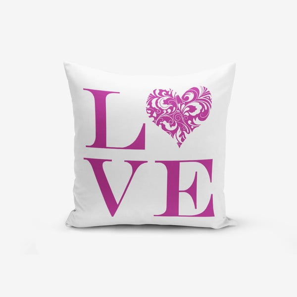 Poszewka na poduszkę z domieszką bawełny Minimalist Cushion Covers Love Purple, 45x45 cm