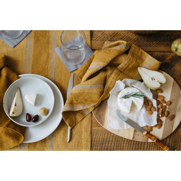 Serwetki lniane zestaw 2 szt. Amber Bronze Stripes – Linen Tales-image-1
