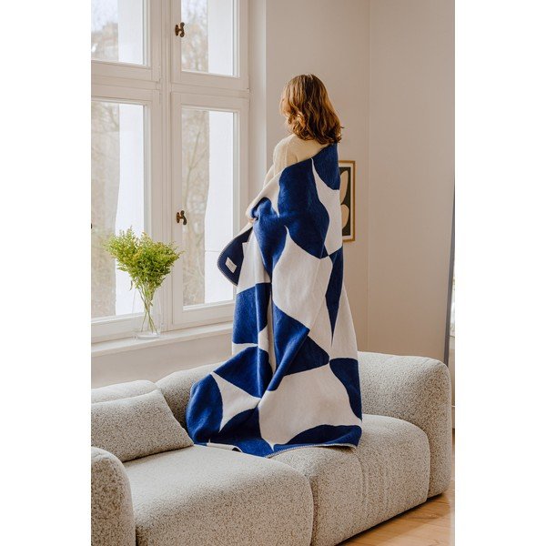 Niebiesko-kremowy koc 150x200 cm Tul – noo.ma-image-1