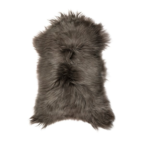 Szarobrązowy futrzany dywan z owczej skóry z długim włosiem Arctic Fur Ptelja, 100x60 cm