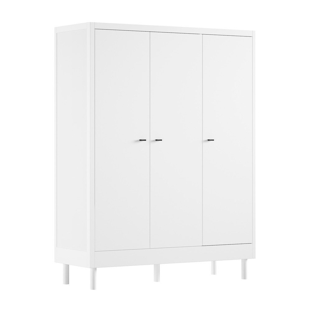 Biała szafa dziecięca z litego drewna bukowego 146x190x55 cm Forrest – Vipack