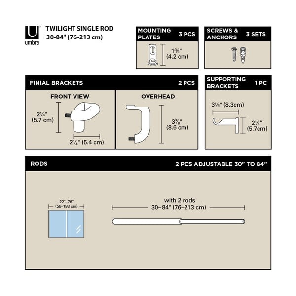 Stalowy regulowany karnisz 76 - 213 cm Twilight – Umbra-image-4
