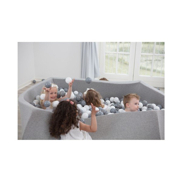 Jasnoszary suchy basen kanciasty z 500 piłeczkami Misioo, 110x50 cm-image-2