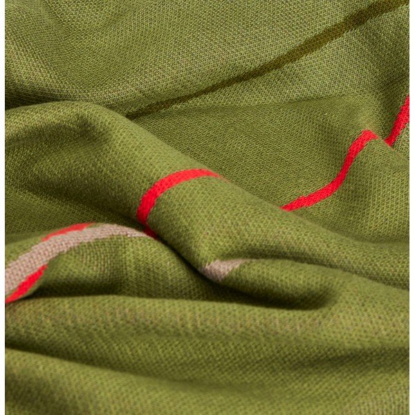 Zielony bawełniany koc 200x140 cm Outline – Hübsch-image-1