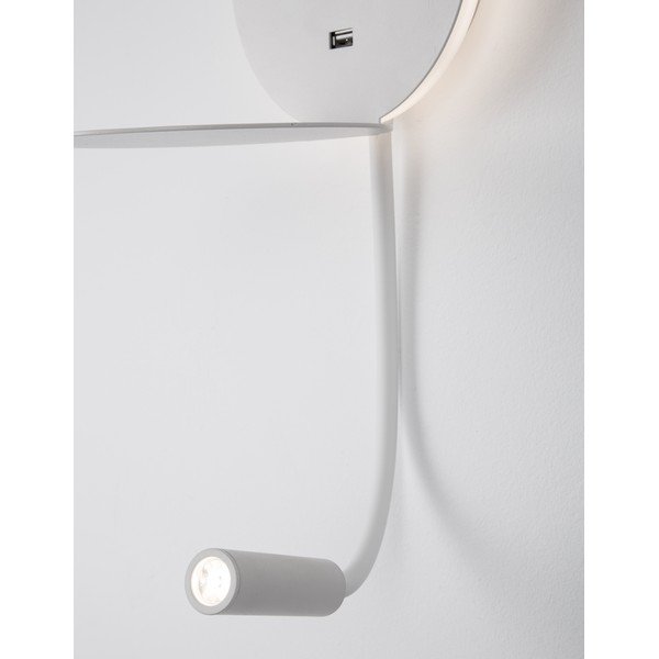 Biały aluminiowy kinkiet LED z elastyczną konstrukcją/z portem USB Eclip – Nova Luce-image-4