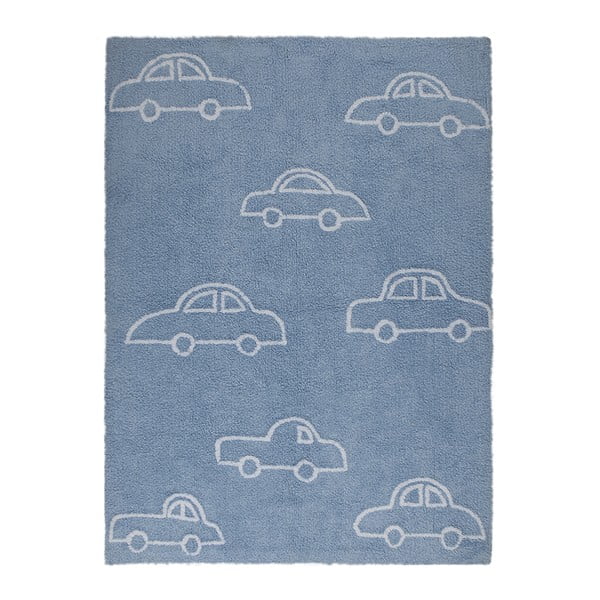 Niebieski dywan bawełniany wykonany ręcznie Lorena Canals Cars, 120x160 cm