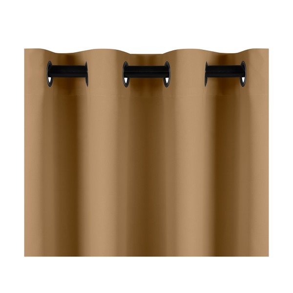Musztardowobrązowa zasłona zaciemniająca AmeliaHome Eyelets Mustard, 140x245 cm-image-1