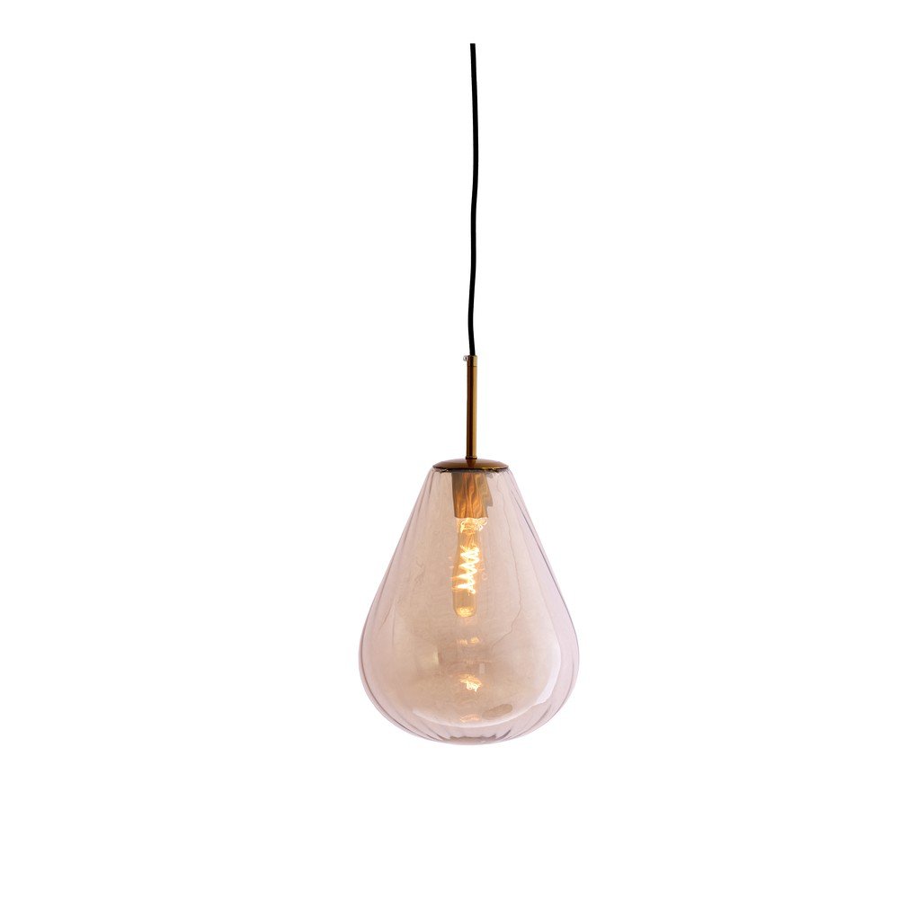 Lampa wisząca w bursztynowym kolorze ze szklanym kloszem Leona – Light & Living (zdjęcie 2)