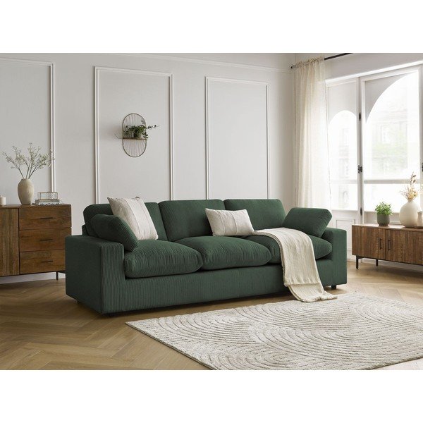Zielona sztruksowa sofa 250 cm Belair – Bobochic Paris-image-4
