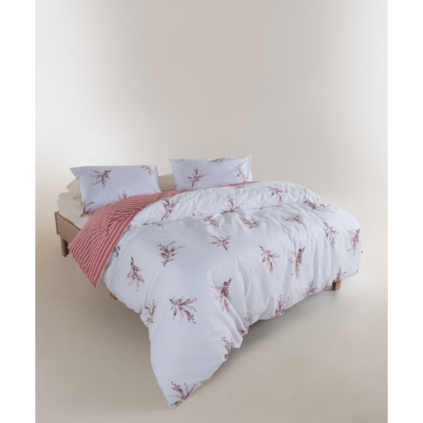 Biało-różowa pościel dwuosobowa z bawełny renforcé 240x220 cm Breeze Floral – Mila Home Luxury-image-2