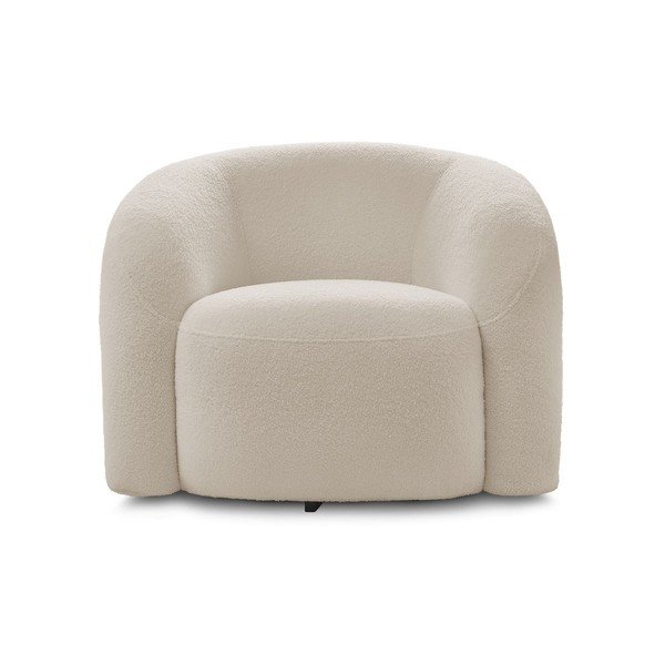 Beżowy obrotowy fotel z materiału bouclé Elina – Bobochic Paris-image-2