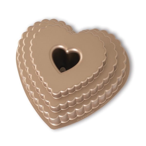 Forma do babki w kształcie serca w karmelowym kolorze Nordic Ware Heart, 2,8 l