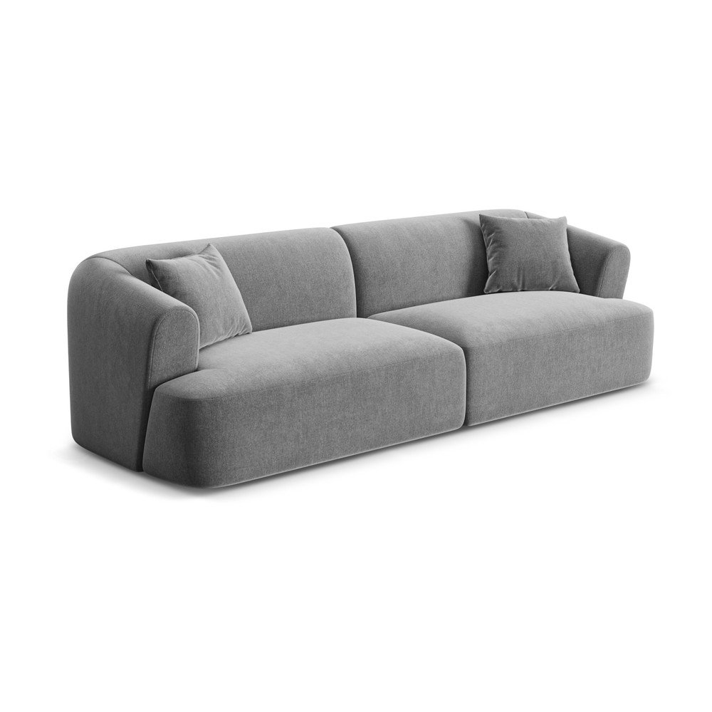 Jasnoszara aksamitna sofa 255 cm Campi – Cosmopolitan Design (zdjęcie 2)