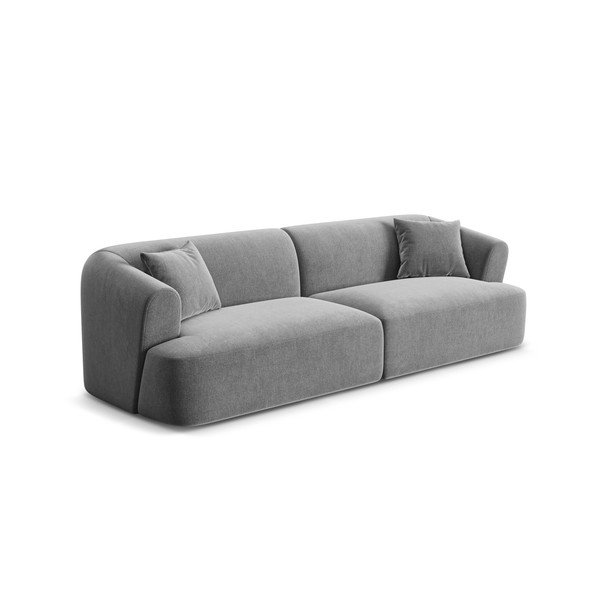 Jasnoszara aksamitna sofa 255 cm Campi – Cosmopolitan Design-image-2