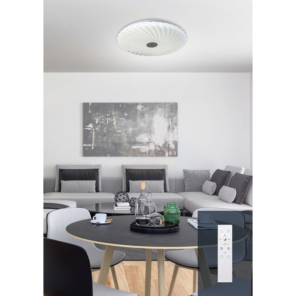 Biała lampa sufitowa LED ze zdalnym sterowaniem i ściemniaczem 38,5x38,5 cm Calipso – Candellux Lighting-image-1