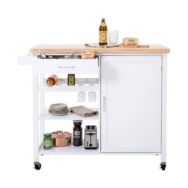 Barek na kółkach z litego drewna kauczukowego 48x105 cm Frankfurt – Premier Housewares-image-4