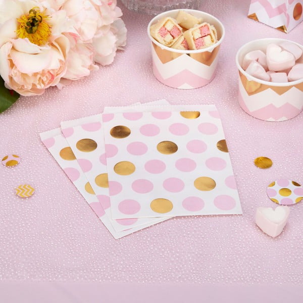 Zestaw 25 różowych torebek na słodkości Neviti Pattern Works