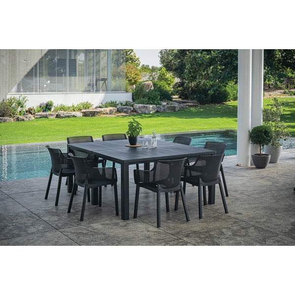 Ciemnoszare plastikowe krzesło ogrodowe Elisa – Keter-image-4