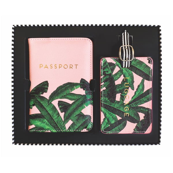 Etui na paszport i etykieta na walizkę Portico Designs Palm Leaves