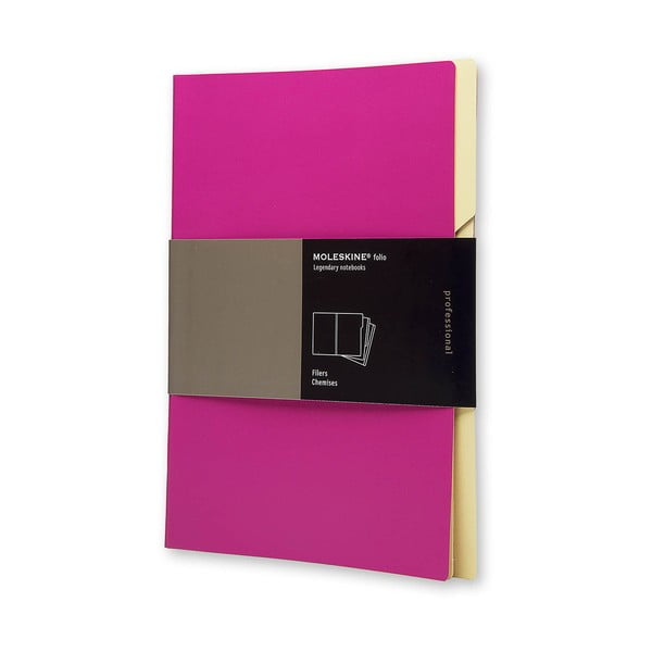 Zestaw 3 teczek Moleskine Folio Filer Hot Pink, A4
