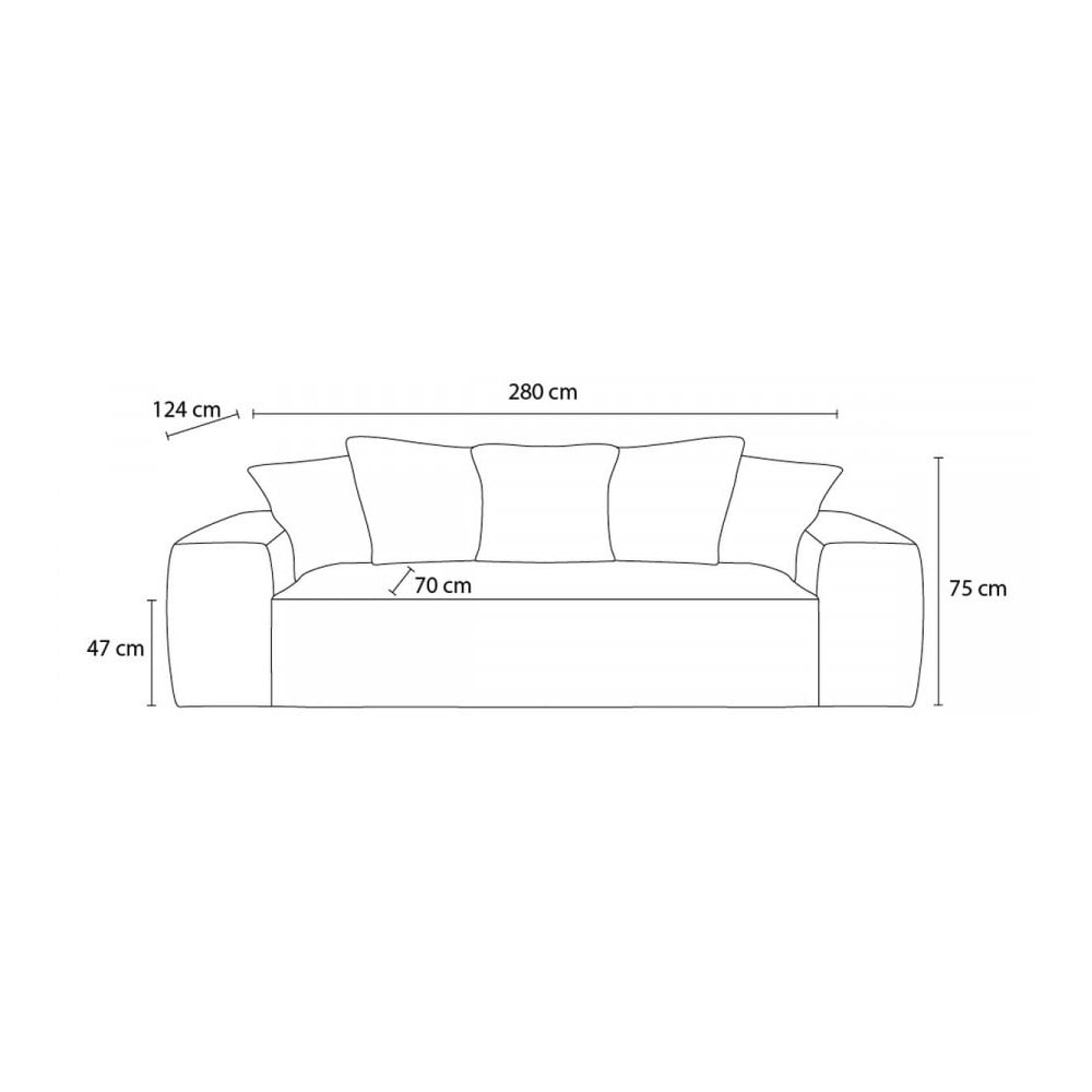 Jasnoróżowa sztruksowa sofa 280 cm Voltaire – Bobochic Paris (zdjęcie 5)