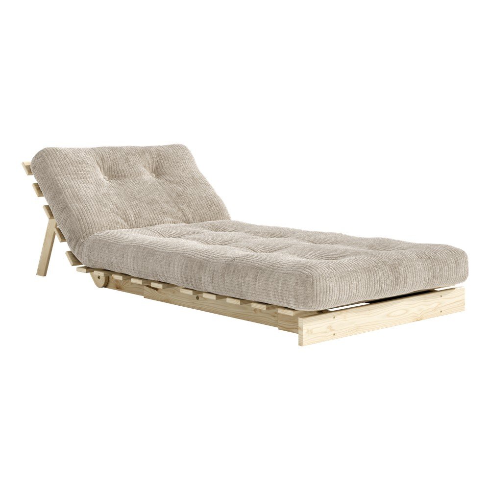 Kremowy rozkładany sztruksowy fotel futon Roots – Karup (zdjęcie 4)