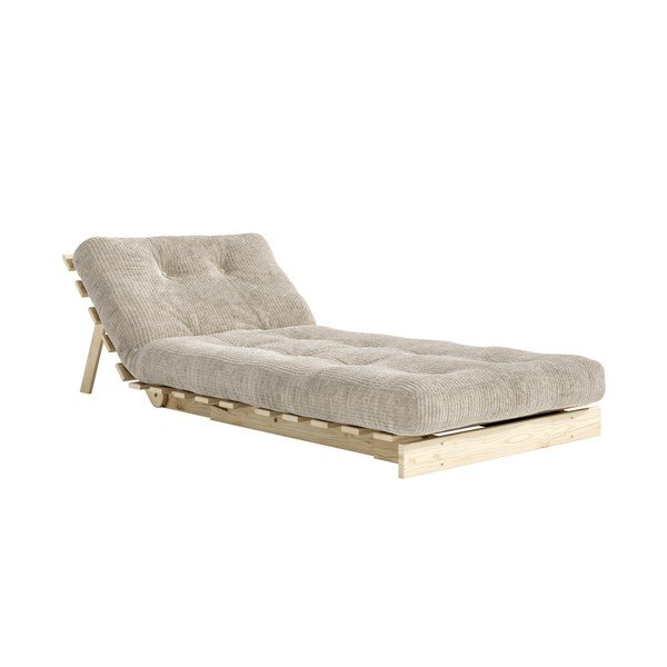 Kremowy rozkładany sztruksowy fotel futon Roots – Karup-image-4