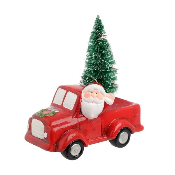 Świąteczna dekoracja ceramiczna w kształcie autka InArt Santa Car